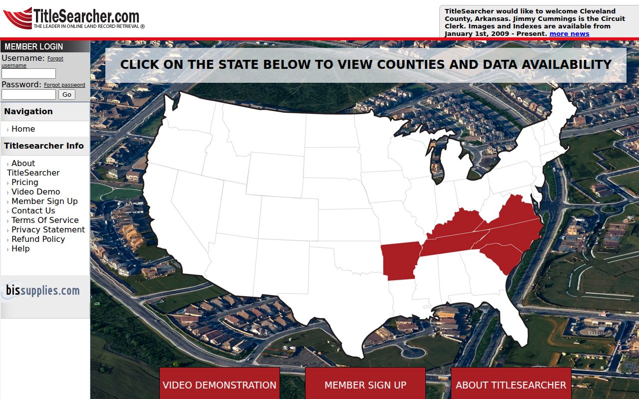 Cleveland people search land record entry on TitleSearcher