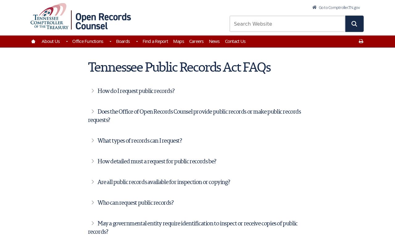 Cleveland public records request and response guidance from Tennessee